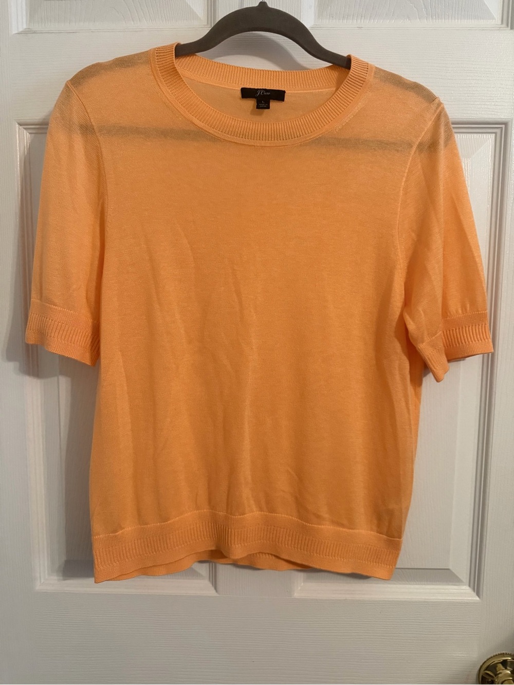 J. Crew Short-Sleeve Silk-Blend Crewneck Lightweight Sweater Sz Large